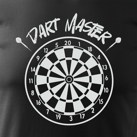 Koszulka z rzutkami Dart Master rzutki gra w Darta  męska czarna REGULAR