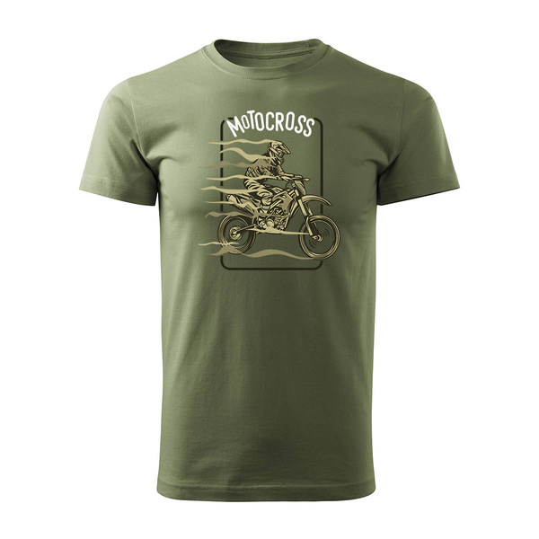 Koszulka motocross z motocrossem motocykl cross męska khaki REGULAR