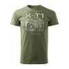 Koszulka dla fotografa z aparatem fotograficznym Fujifilm X-T1 męska khaki REGULAR