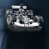 Koszulka zestaw dla taty i syna z bolidem Formuły 1 Formuła 1 F1 granatowy