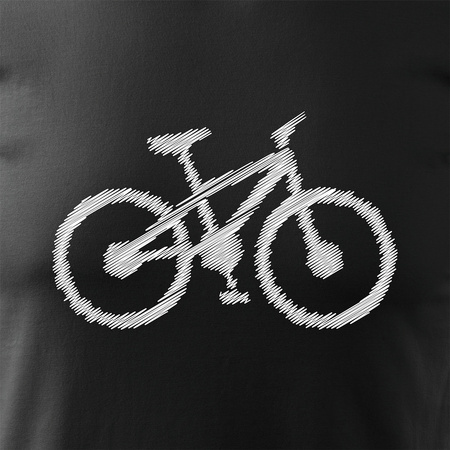 Koszulka kolarska rowerowa z rowerem mountain bike męska czarna REGULAR