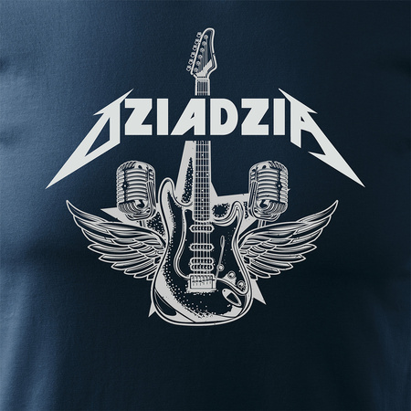 Koszulka z gitarą dla dziadka na dzień dziadka męska granatowa REGULAR