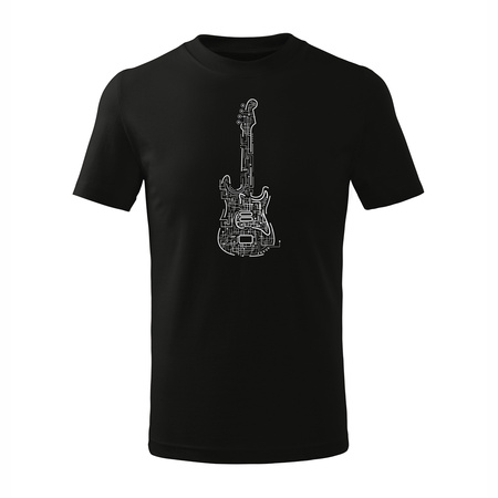 Koszulka zestaw dla taty i syna rock z gitarą elektryczną gitara dla gitarzysty gitarzystów rockowa czarny