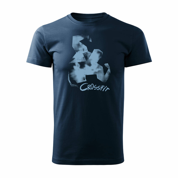 Koszulka crossfit do crossfitu z crossfitem męska granatowa REGULAR
