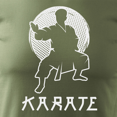 Koszulka karate kyokushin z karateką karateka męska khaki REGULAR