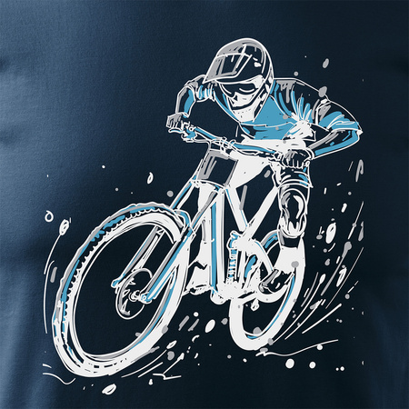 Koszulka zestaw dla taty i syna z rowerem rowerami MTB granatowy