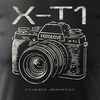 Koszulka dla fotografa z aparatem fotograficznym Fujifilm X-T1 męska czarna REGULAR