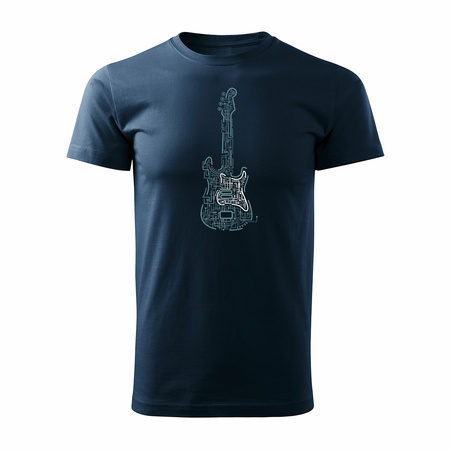 Koszulka zestaw dla taty i syna rock z gitarą elektryczną gitara rockowa dla gitarzysty gitarzystów granatowy