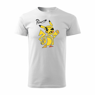 Koszulka picasso prezent dla artysty malarza grafika pikachu męska biała REGULAR