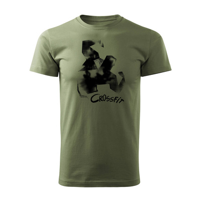 Koszulka crossfit do crossfitu z crossfitem męska khaki REGULAR