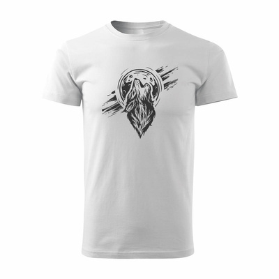 Koszulka z wilkiem wilk wilki wilk i zając wilczek męska biała REGULAR