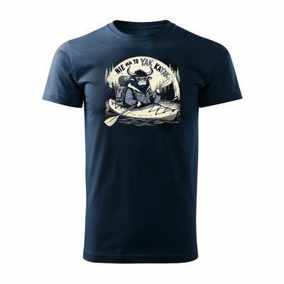 Koszulka z kajakiem kajakami dla kajakarza kajaki spływ kajakowy kajak męska granatowa REGULAR