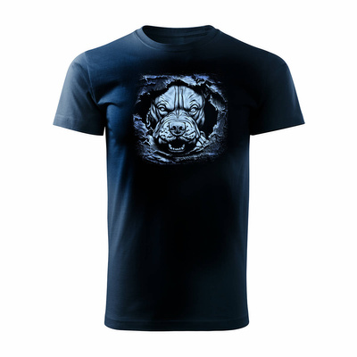 Koszulka Pit Bull z psem Pit Bull Pitbull męska granatowa