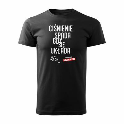 Koszulka ze Scrabble dla miłośnika gry w Scrabble Master prezent męska czarna REGULAR