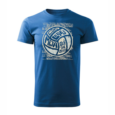 Koszulka z piłką do siatkówki siatkówka Volleyball męska niebieska REGULAR