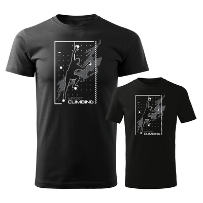 Koszulka zestaw dla taty i syna w góry do wspinaczki wspinaczka dla wspinacza climbing czarny
