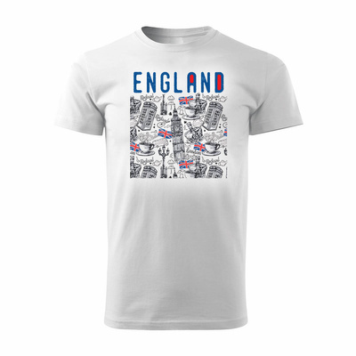 Koszulka England Londyn dla anglisty nauczyciela angielskiego męska biała REGULAR