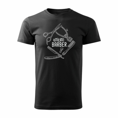 Koszulka dla fryzjera barbera barber fryzjer fryzjerska barberska męska czarna REGULAR