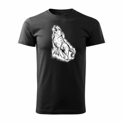 Koszulka z wilkiem wilk wilki wilk i zając wilczek męska czarna REGULAR