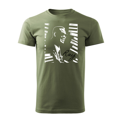 Koszulka z blues bluesowa jazz jazzowa Ray Charles męska khaki REGULAR