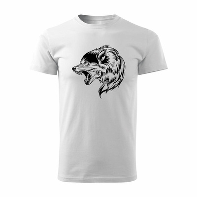 Koszulka z wilkiem wilk wilki wilk i zając wilczek męska biała REGULAR