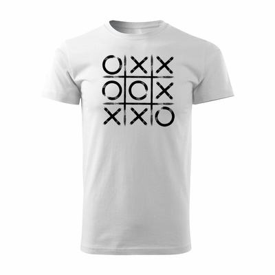 Koszulka z grą kółko i krzyżyk męska biała REGULAR