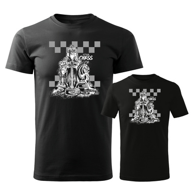 Koszulka zestaw dla taty i syna szachy z szachami dla szachisty szachistów czarny