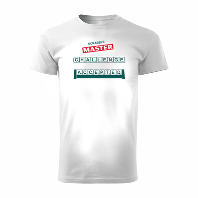 Koszulka ze Scrabble dla miłośnika gry w Scrabble Master męska biała REGULAR