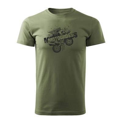Koszulka motocross z motocrossem motocykl cross męska khaki REGULAR