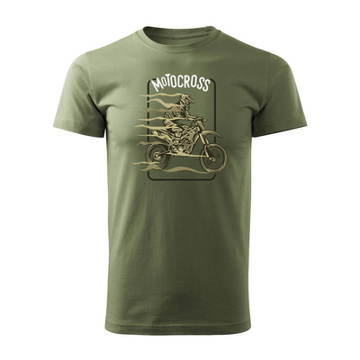 Koszulka motocross z motocrossem motocykl cross męska khaki REGULAR