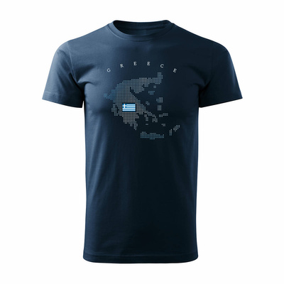 Koszulka Grecja Mapa Grecji Zakyntos Kefalonia męska granatowa REGULAR