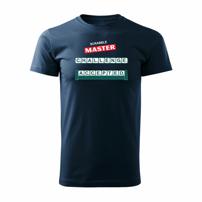 Koszulka ze Scrabble dla miłośnika gry w Scrabble Master męska granatowa REGULAR