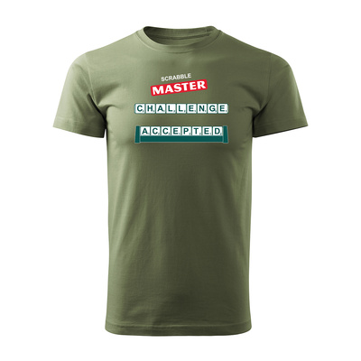 Koszulka ze Scrabble dla miłośnika gry w Scrabble Master męska khaki REGULAR