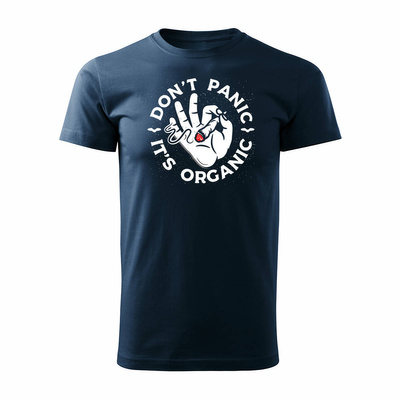 Koszulka zioło gandzia cbd thc marihuana trawa z trawą marihuaną męska granatowa REGULAR