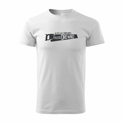 Koszulka dla stolarza stolarz stolarska dla drwala drwal męska biała REGULAR