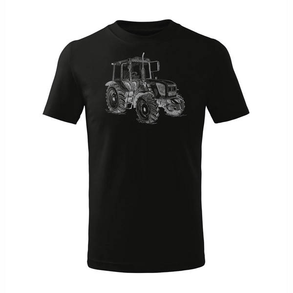 Koszulka z traktorem traktor dla rolnika John Deere Claas New Holland Fendt dziecięca czarna