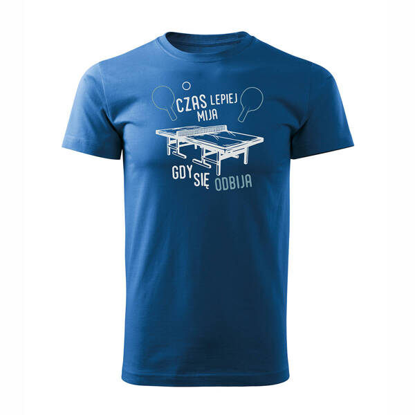 Wyprzedaż - koszulka dla tenisisty do tenisa tenis stołowy ping pong męska niebieska REGULAR