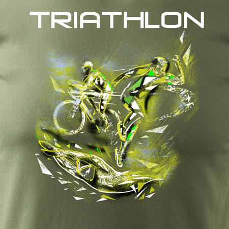 Koszulka triathlon triathlonowa dla biegacza swimrun maraton męska khaki REGULAR