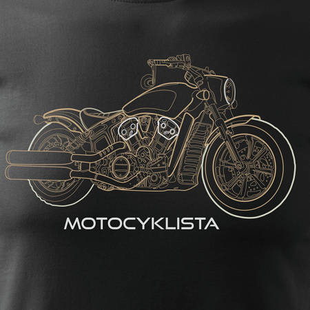 Wyprzedaż - koszulka motocyklowa na motor z motocyklem motocyklista męska czarna